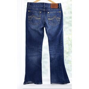 Wrangler Rock 47 Jeans Denim Mens 30x34 Blue Slim Straight Western Cowboy‎